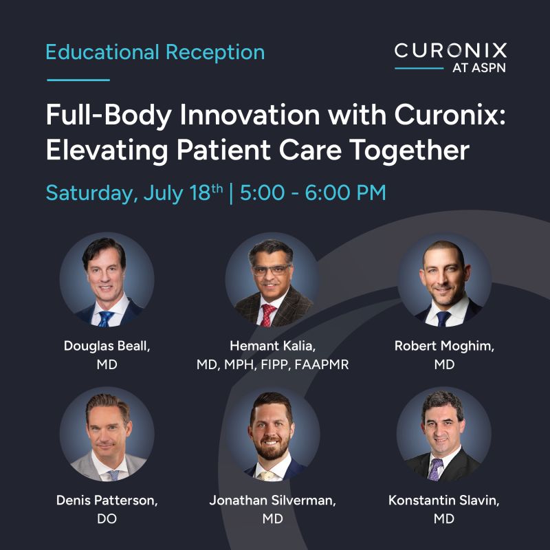 Excited to join an outstanding group of colleagues at American Society of Pain and Neuroscience ASPN 2026 for Curonix’s Educational Reception: