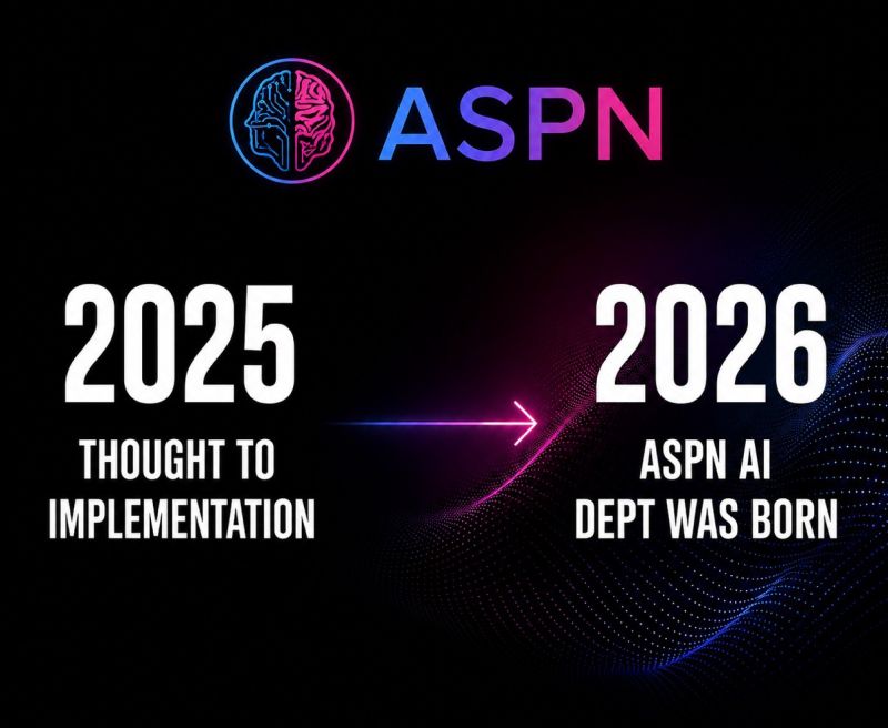 ASPN (2025 THOUGHT TO IMPLEMENTATION  →  2026 ASPN AI DEPT WAS BORN)