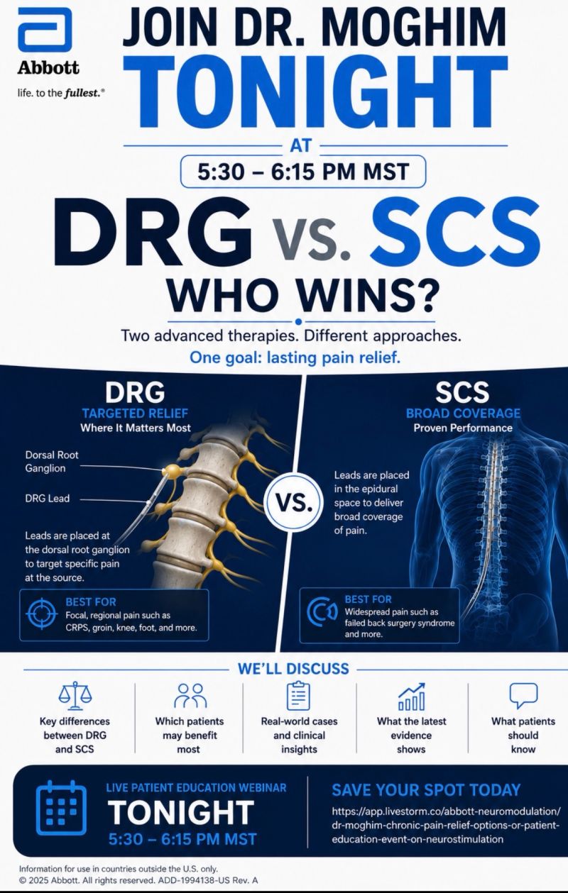 Living with chronic pain? Join us today at 5:30 PM MST